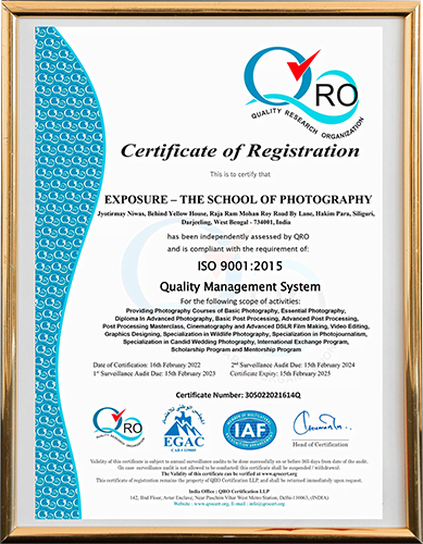Exposure - The School of Photography ISO Certificate