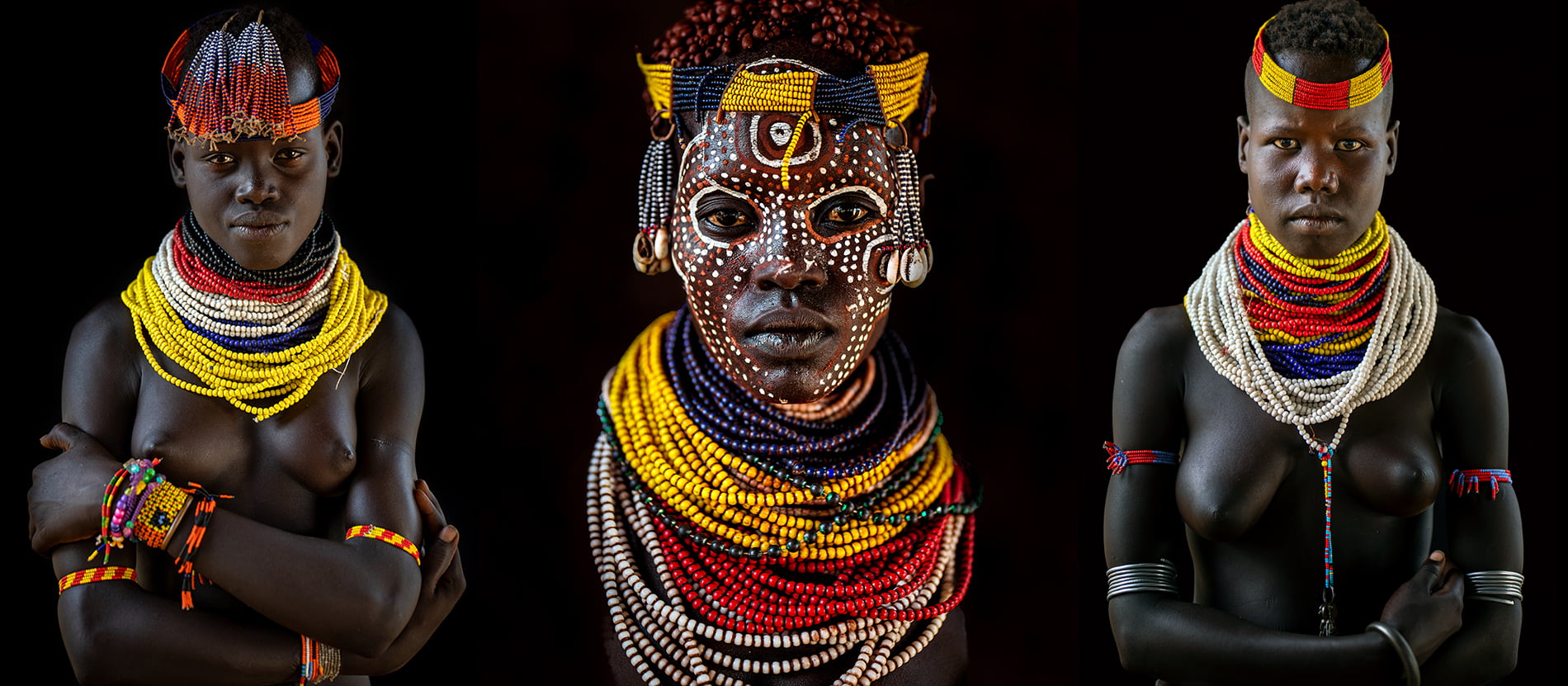 Portraits of Suri tribe woman in Ethiopia